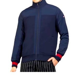 Tommy Hilfiger Men's Ribbed Fleece Full Zip Mock Neck Yacht Sz XXL